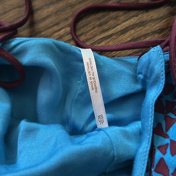 Free People Kai print strappy mini dress blue & magenta - Picture 3 of 3